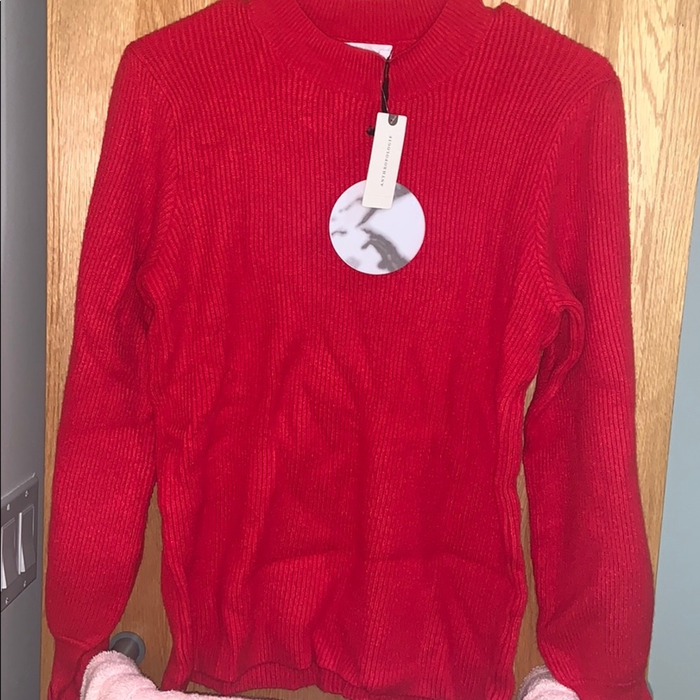 Red Anthropologie Sweater
